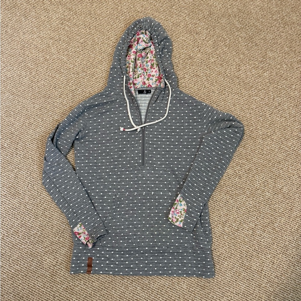 Women’s half zip hoodie sweatshirt with thumb holes